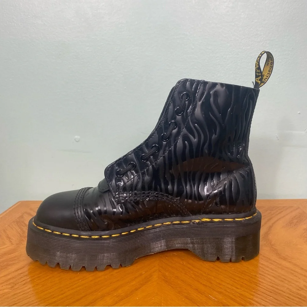 Dr Martens‎ Sinclair Zebra Emboss Platform Boots Black Size 8 Women’s